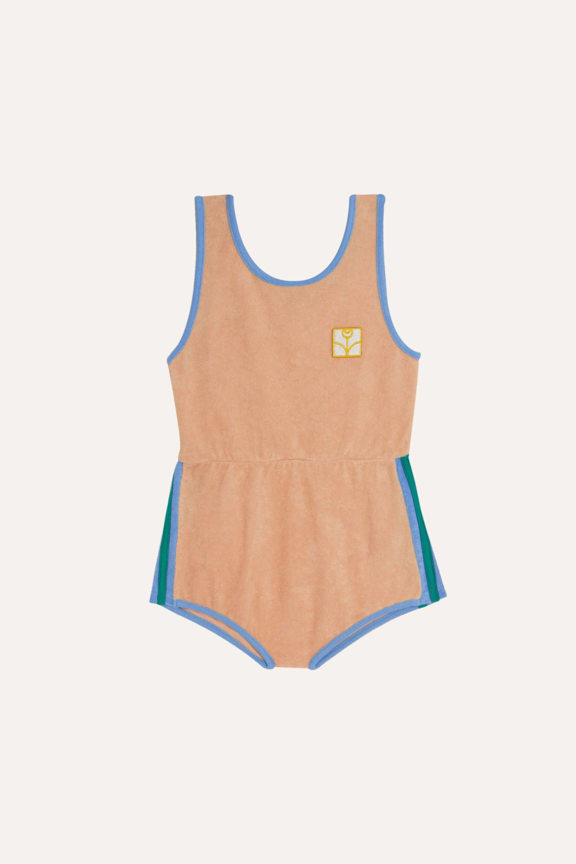 Color Block Overall in Peach