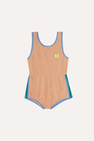 Color Block Overall in Peach