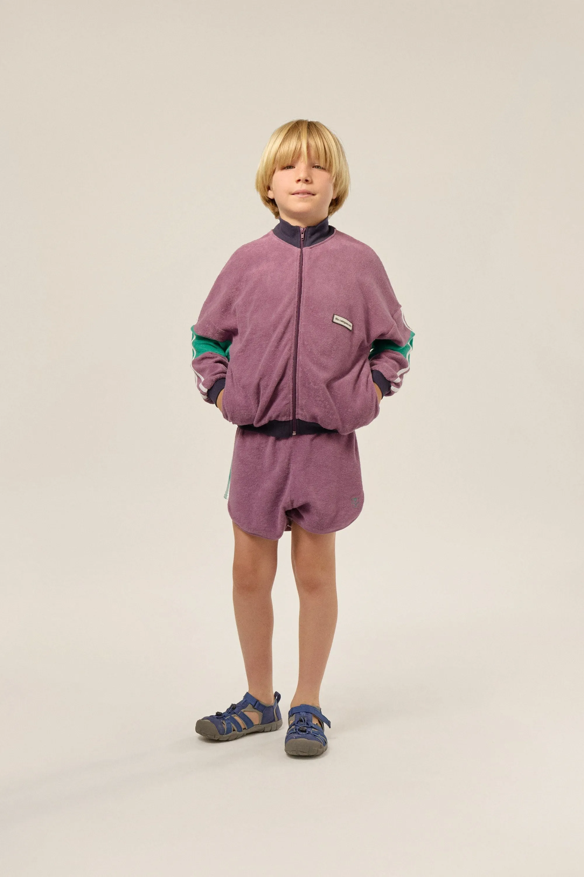 Color Block Shorts in Purple