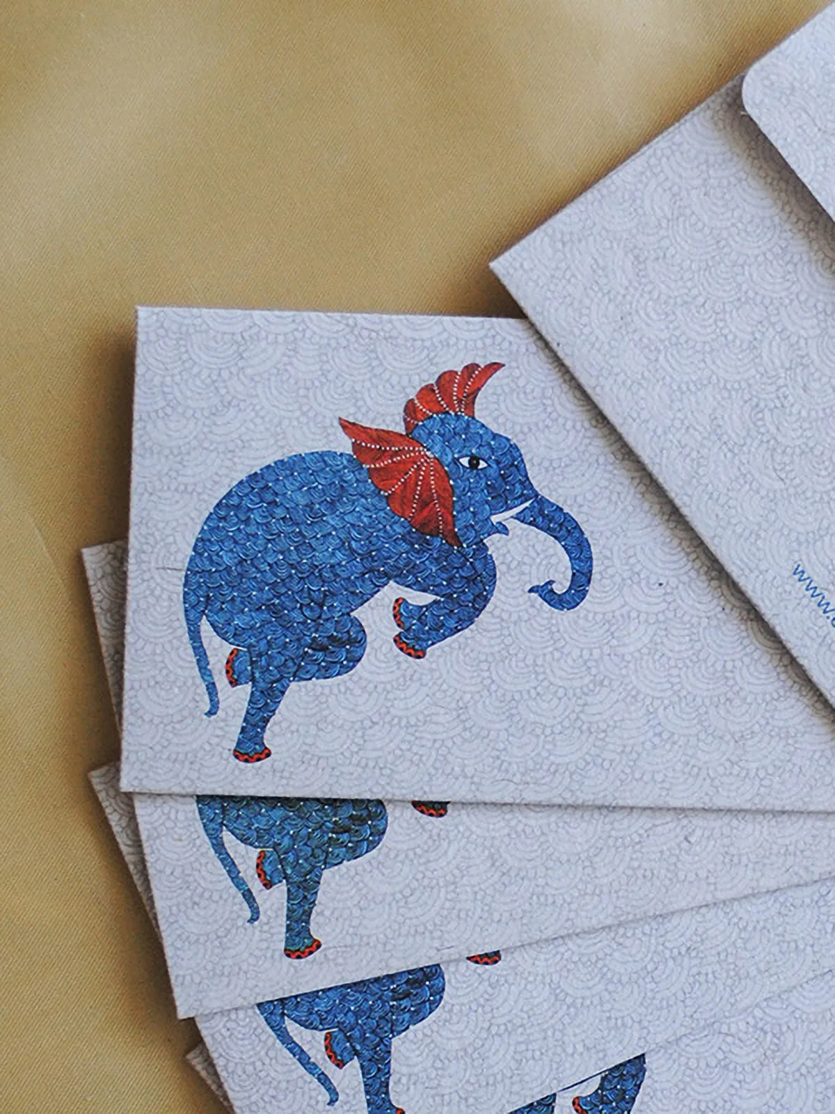 Gond Envelope Elephant - Set Of 6
