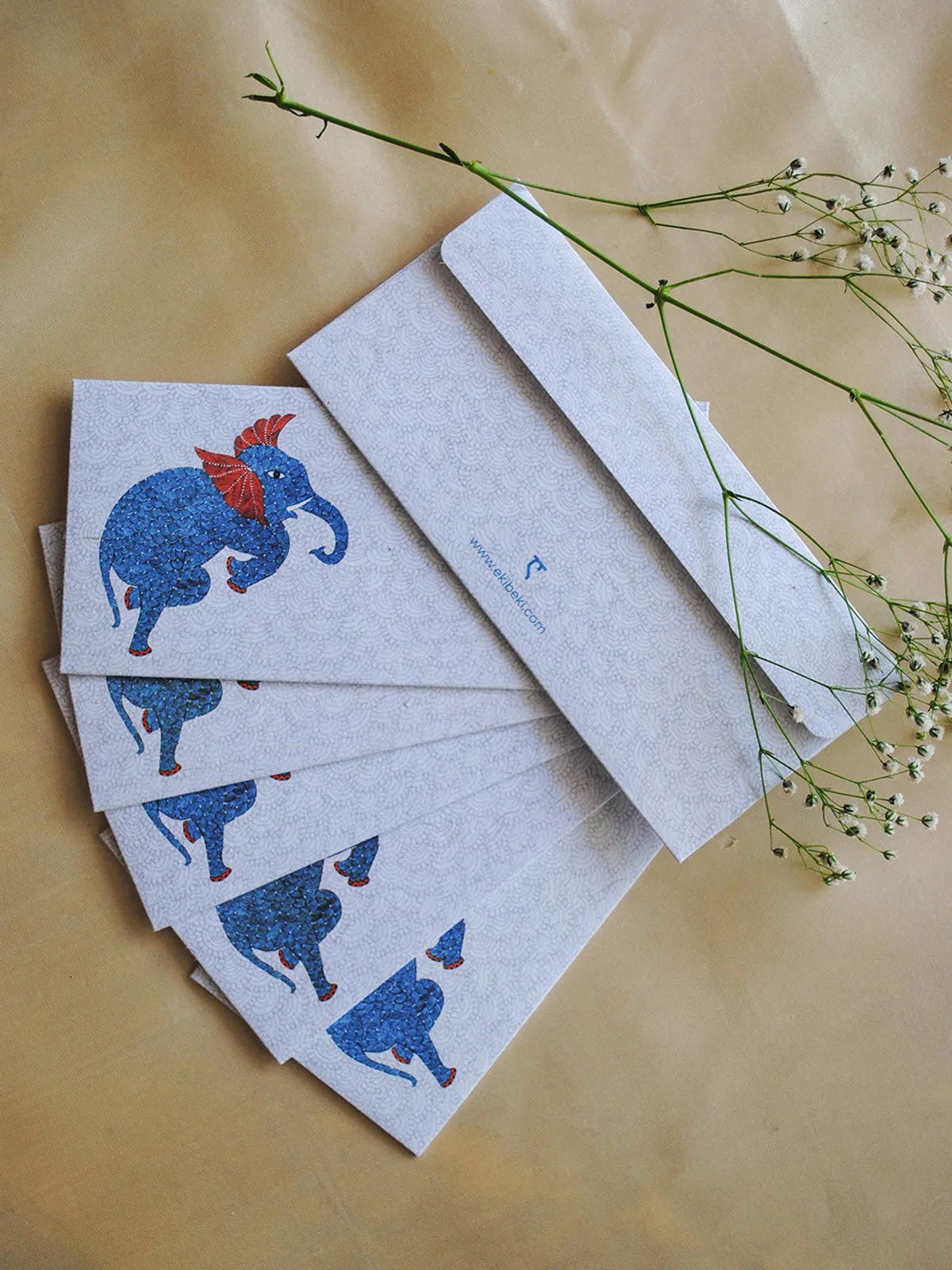 Gond Envelope Elephant - Set Of 6