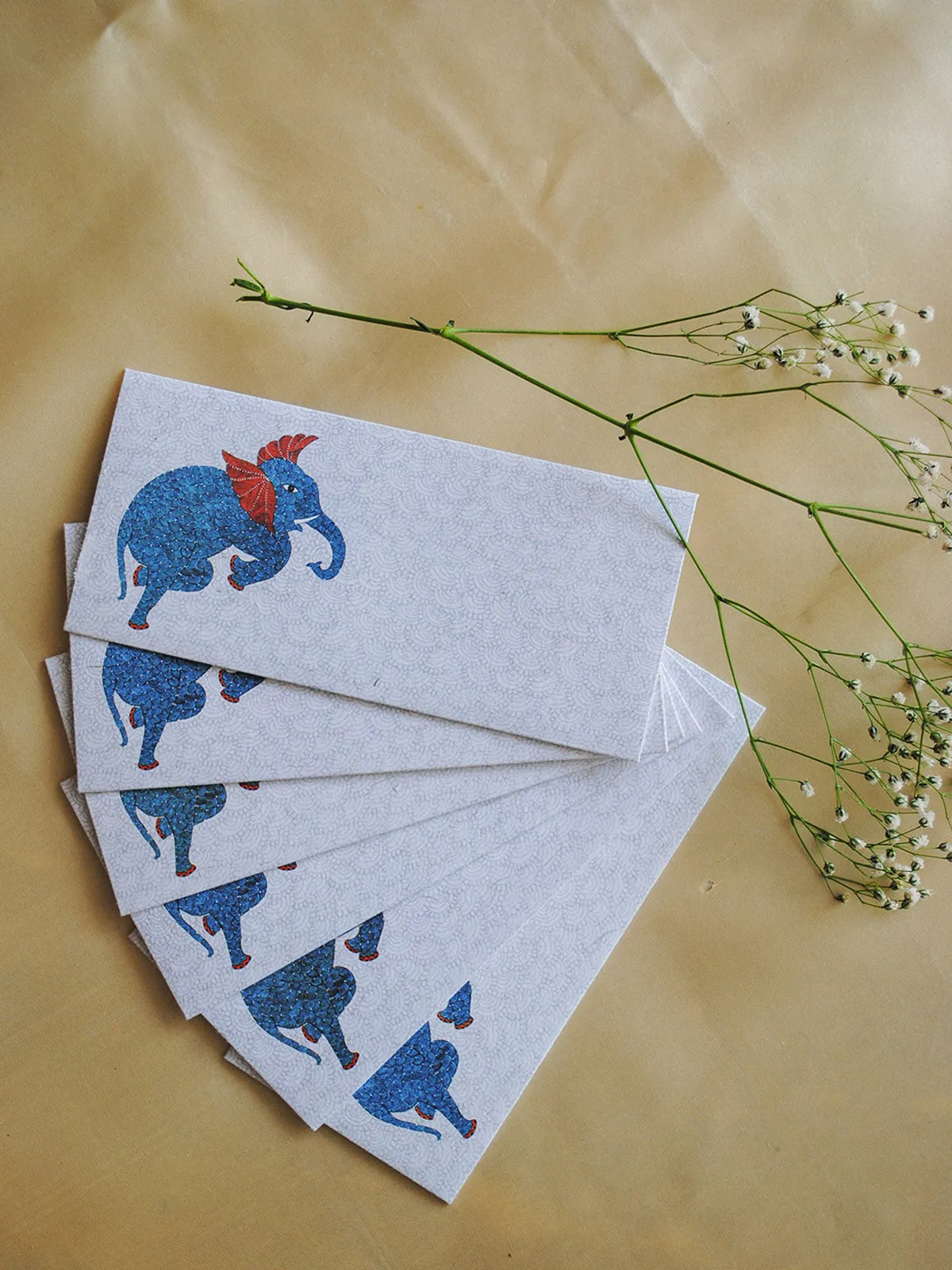 Gond Envelope Elephant - Set Of 6
