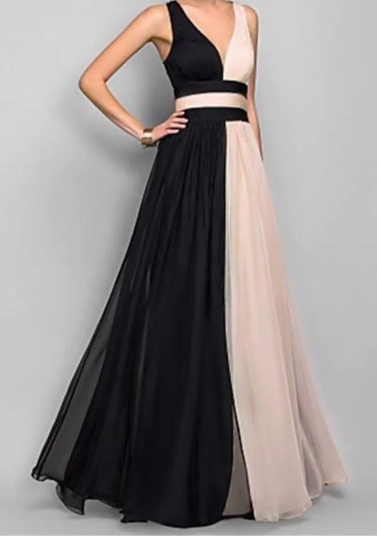 Penelope Color Block A-line Gown