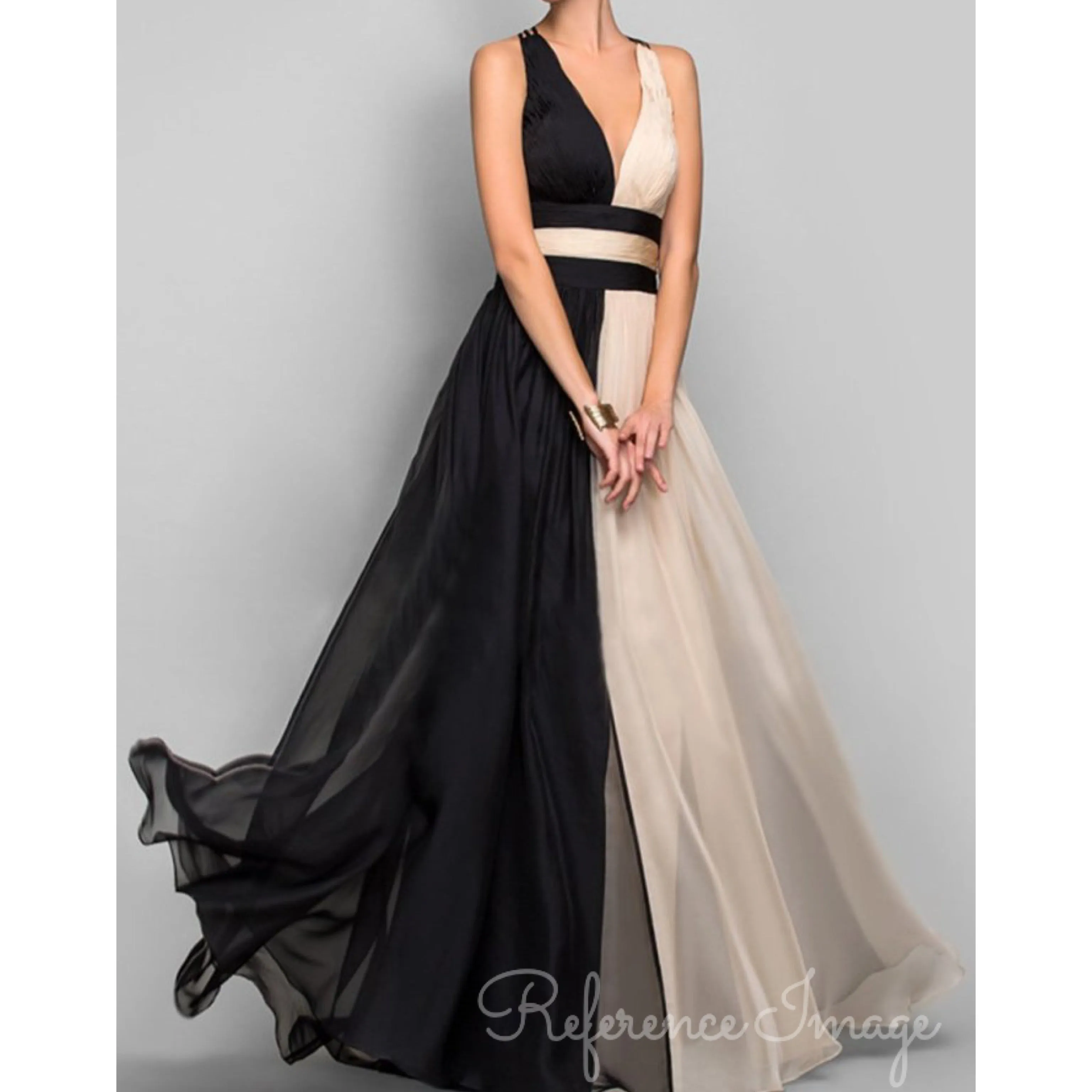 Penelope Color Block A-line Gown