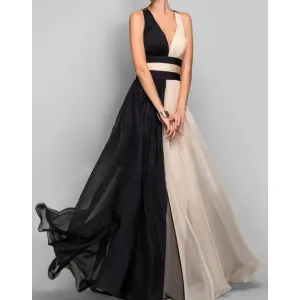 Penelope Color Block A-line Gown