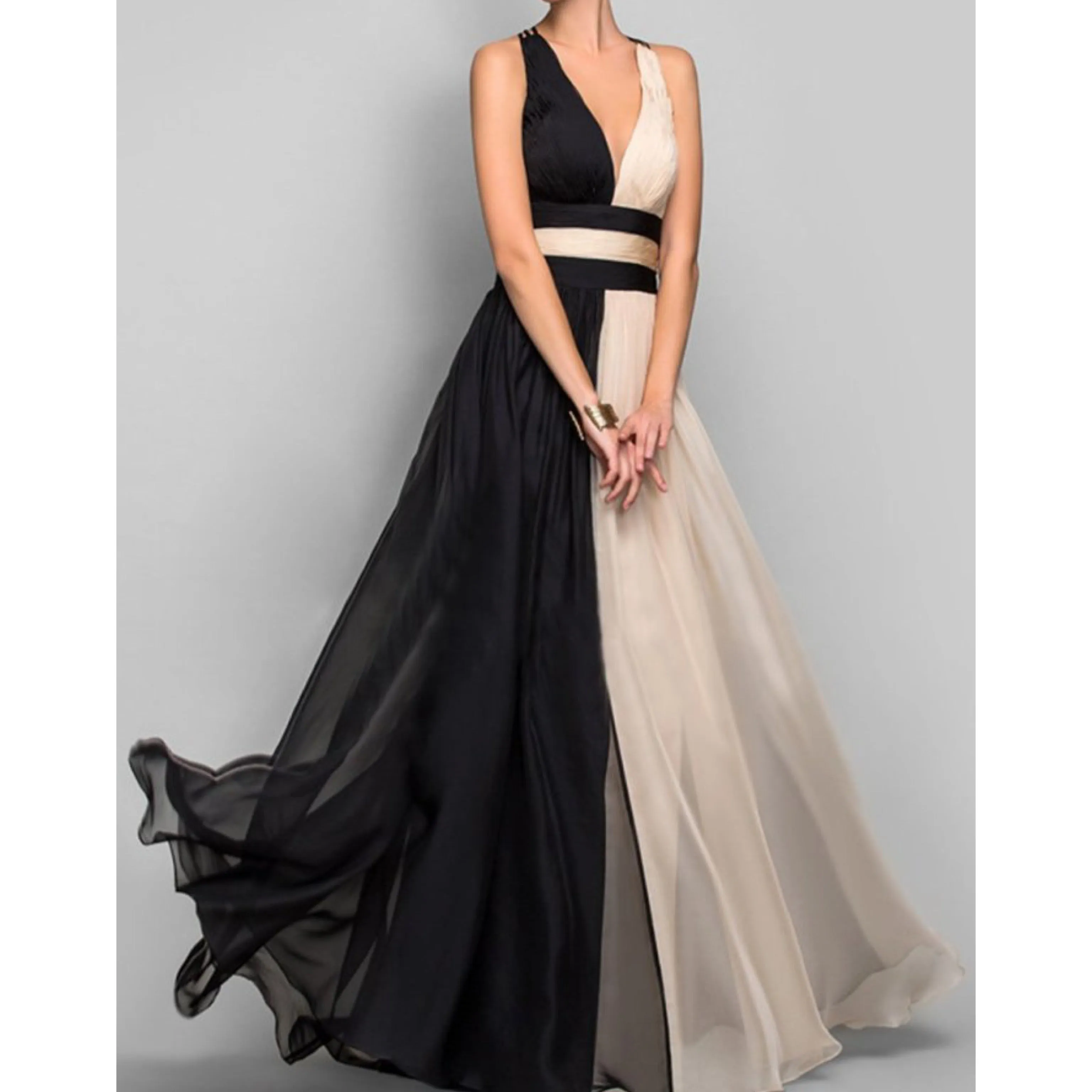 Penelope Color Block A-line Gown