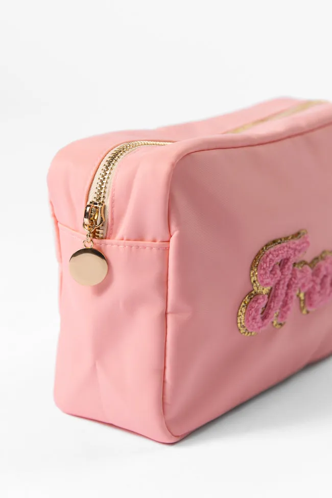 Pink "Travel" Travel Pouch SALE