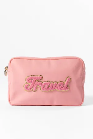 Pink "Travel" Travel Pouch SALE
