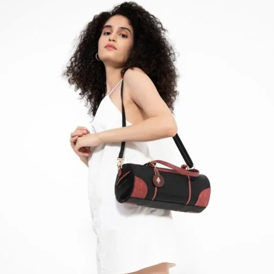 Salacia (Black & Madder Red) | Women's bag made with Apple Leather