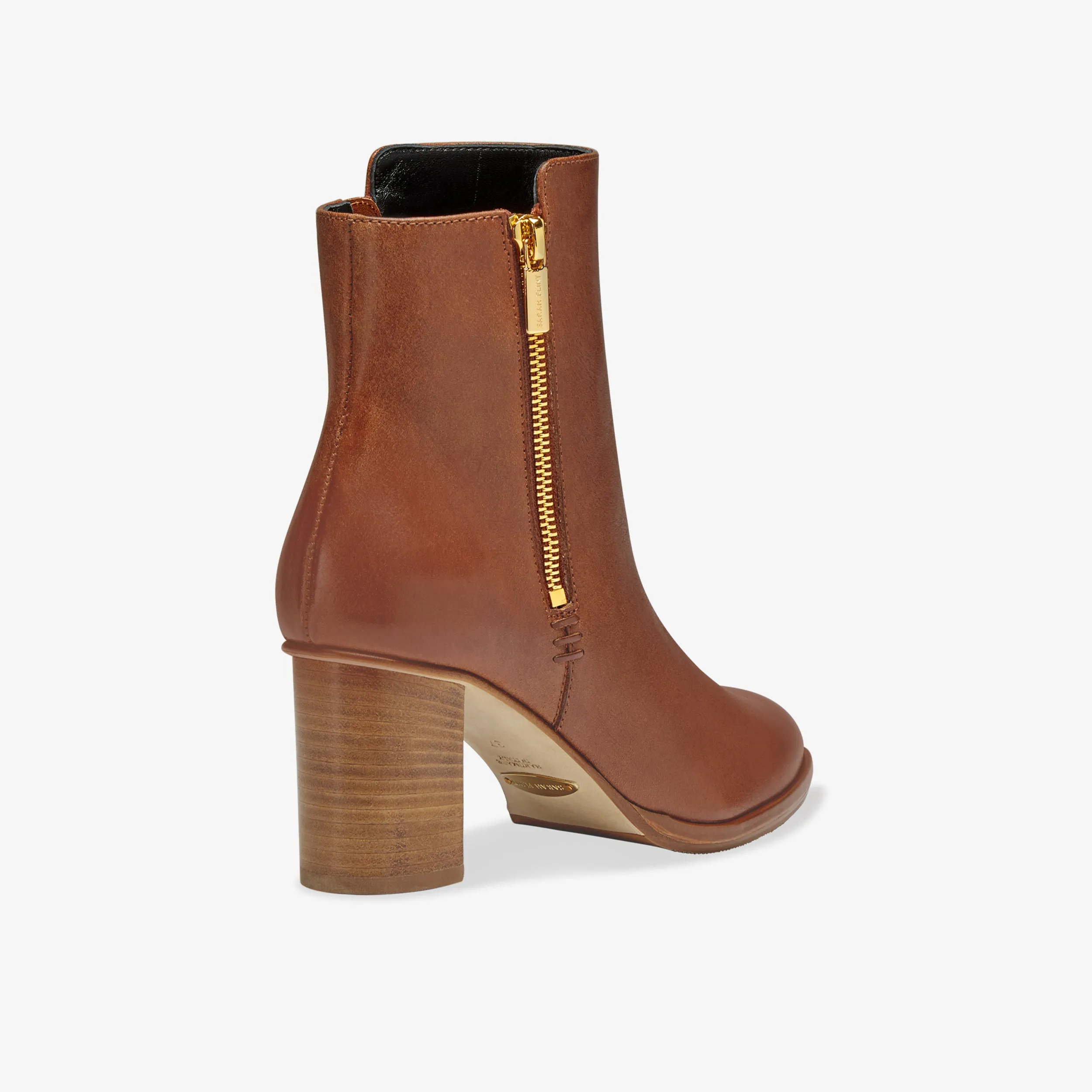 Sarah Flint Perfect Zip Bootie 70 :: Saddle Vachetta