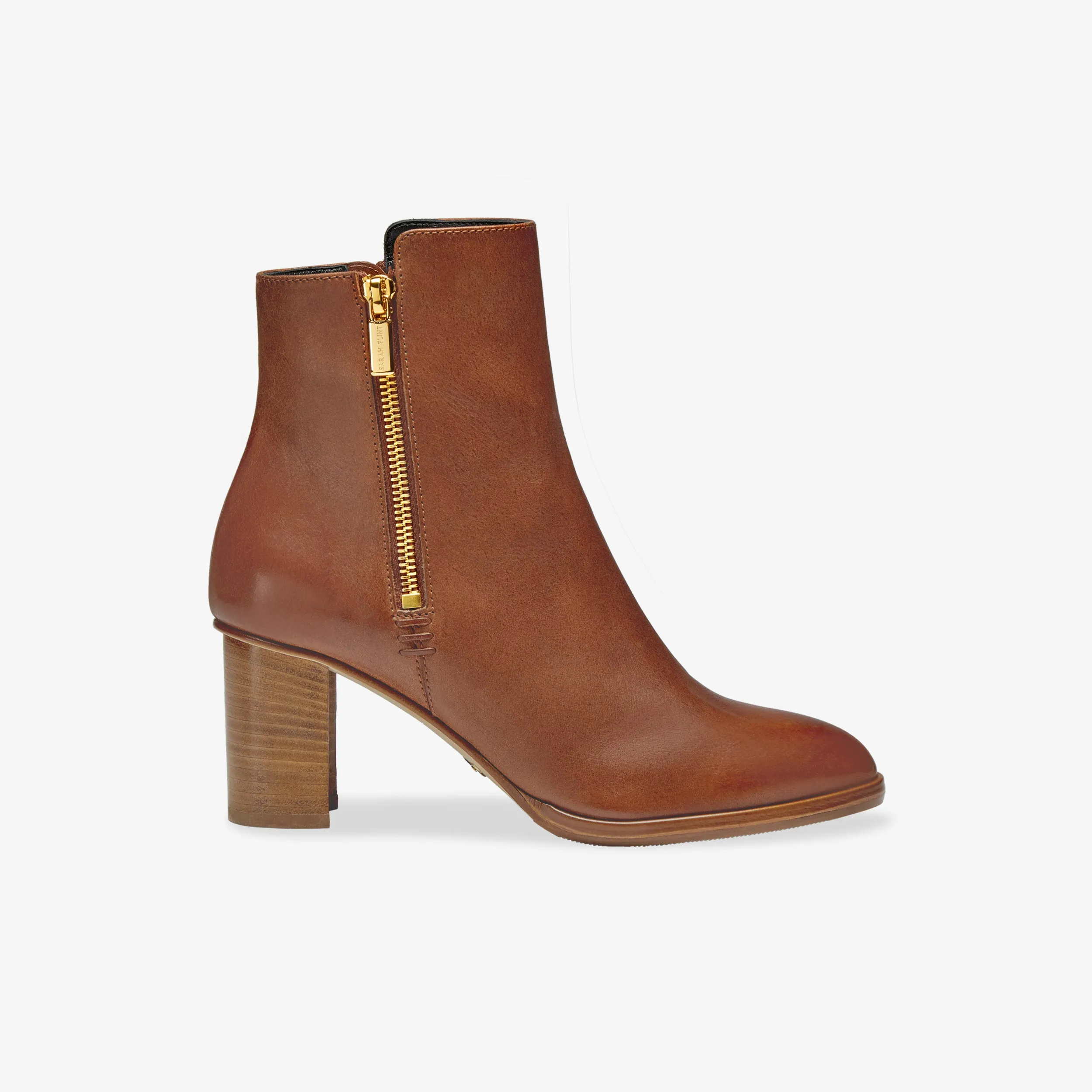 Sarah Flint Perfect Zip Bootie 70 :: Saddle Vachetta