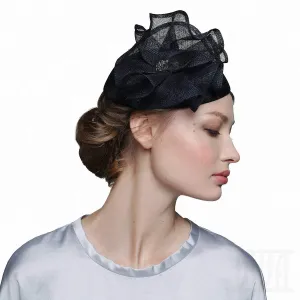 Sinamay Fascinator Hat with Flower&Rhienstones