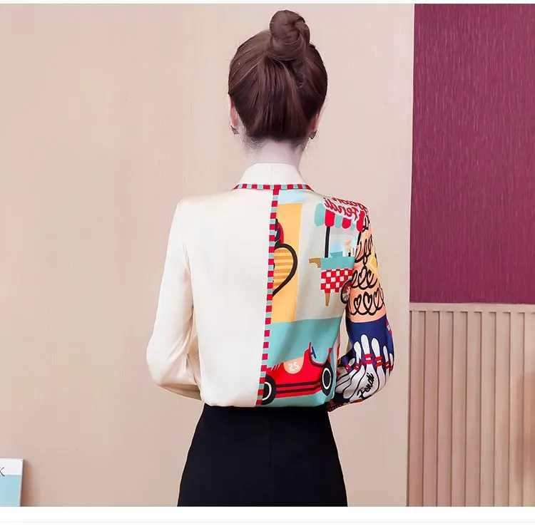 Yang Color Block Satin Shirt