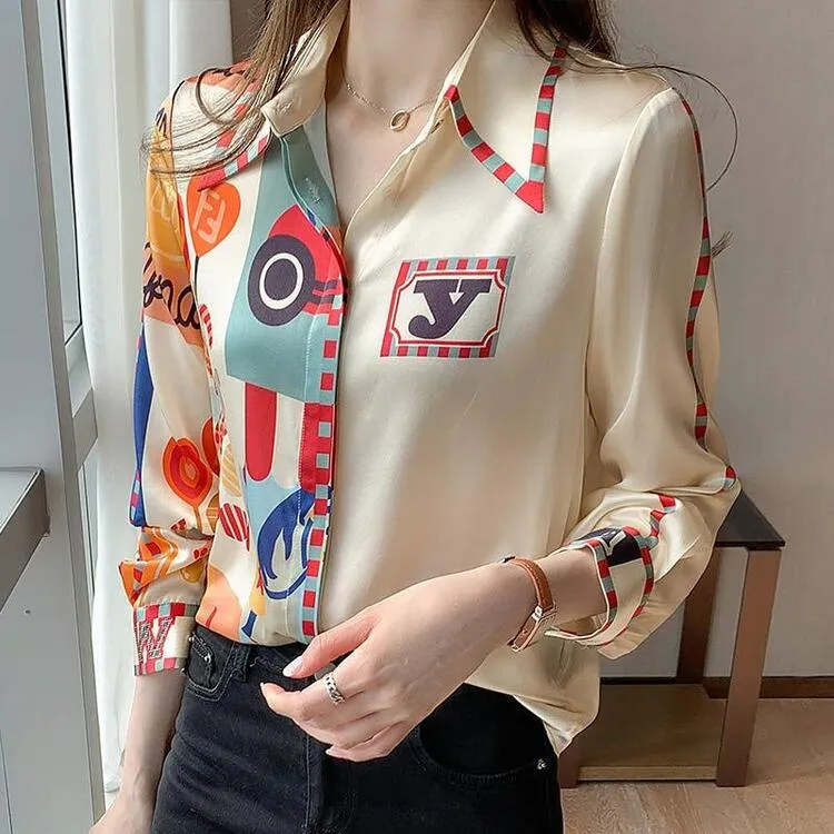 Yang Color Block Satin Shirt
