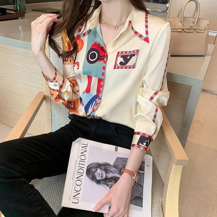 Yang Color Block Satin Shirt