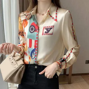 Yang Color Block Satin Shirt